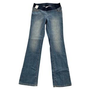 Liz Lange Maternity Jeans 14 Blue Denim Under Belly Panel Bootcut